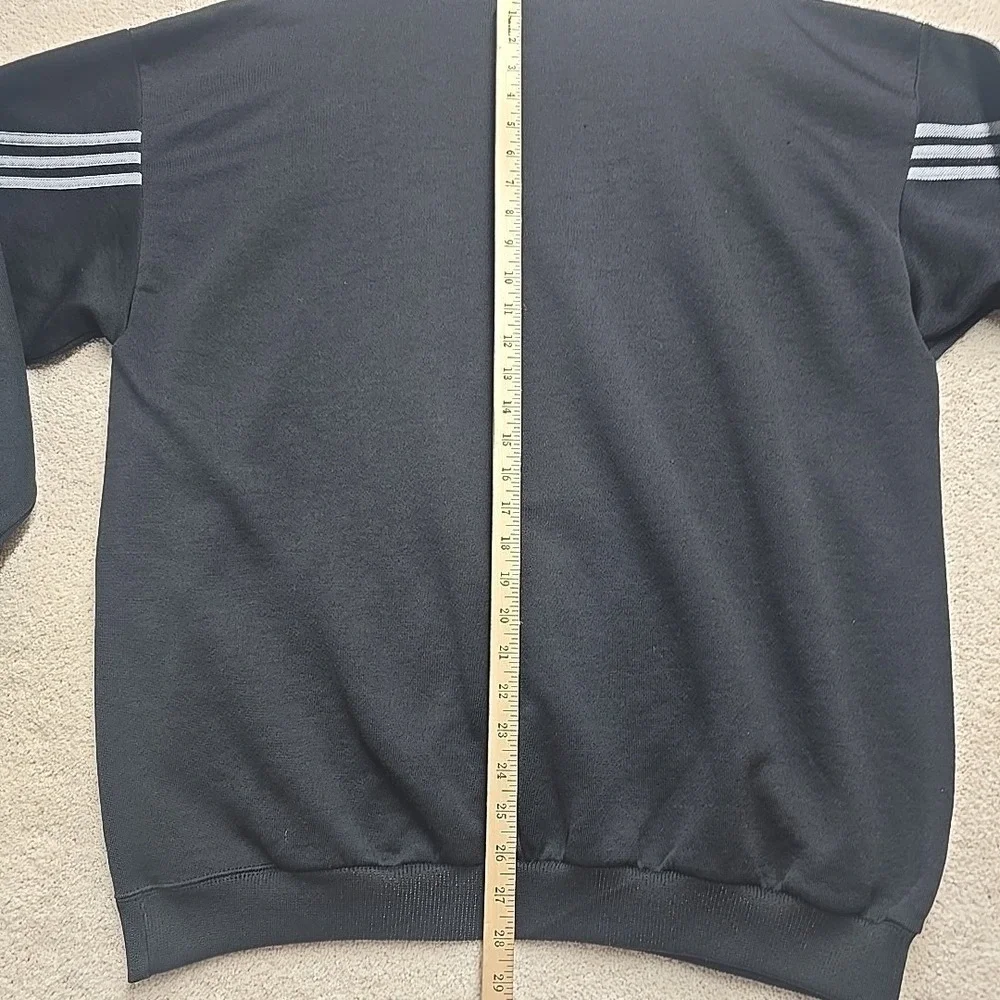 Retro Adidas USA Black Sweatshirt Mens XL Three Stripe Crewneck Athleisure‎